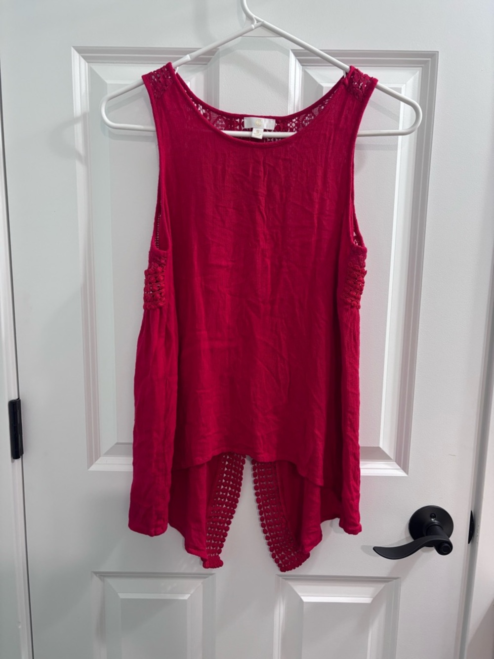 Women’s Collective Concepts Red Tank Top With Split Back Size Small Flowy